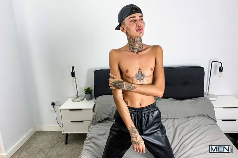 Young tattooed hottie Logan strips black jockstrap jerking big erect dick explodes cum chest abs 007 gay porn pics - Young tattooed hottie Logan strips out of his black jockstrap jerking his big erect dick till he explodes cum all over his chest and abs