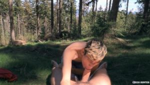 Sexy straight dude sucks my big uncut dick in the forest Czech Hunter 620 0 gay porn pics 300x169 - Hairy chested muscle dudes Gabriel Clark and Travis Connor’s huge raw dick ass fucking
