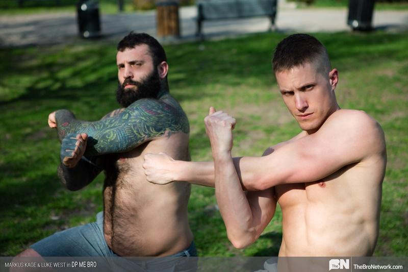 Sexy ripped young muscle stud Luke West bubble butt raw fucked bearded bear Markus Kage 16 gay porn pics - Sexy ripped young muscle stud Luke West’s bubble butt raw fucked by bearded bear Markus Kage