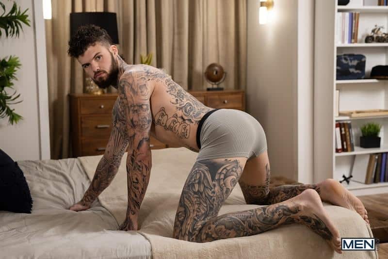 Gay threesome Paul Canon Chris Cool double fucking sexy tattooed stud Hatler 2 gay porn pics - Gay threesome Paul Canon and Chris Cool double fucking with sexy tattooed stud Hatler Gurius